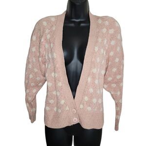 Christian Dior Separates Vintage polka dot silk blend cardigan sweater small